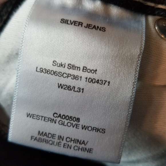 Silver Suki Slim Boot Dark Wash Mid Rise Jeans Womens Size 26X31 - Picture 10 of 11